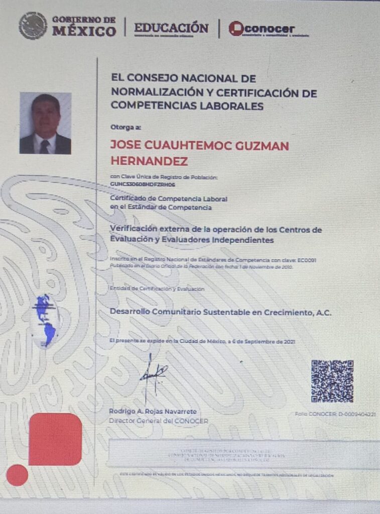 CERTIFICADO DE LA ENTIDAD